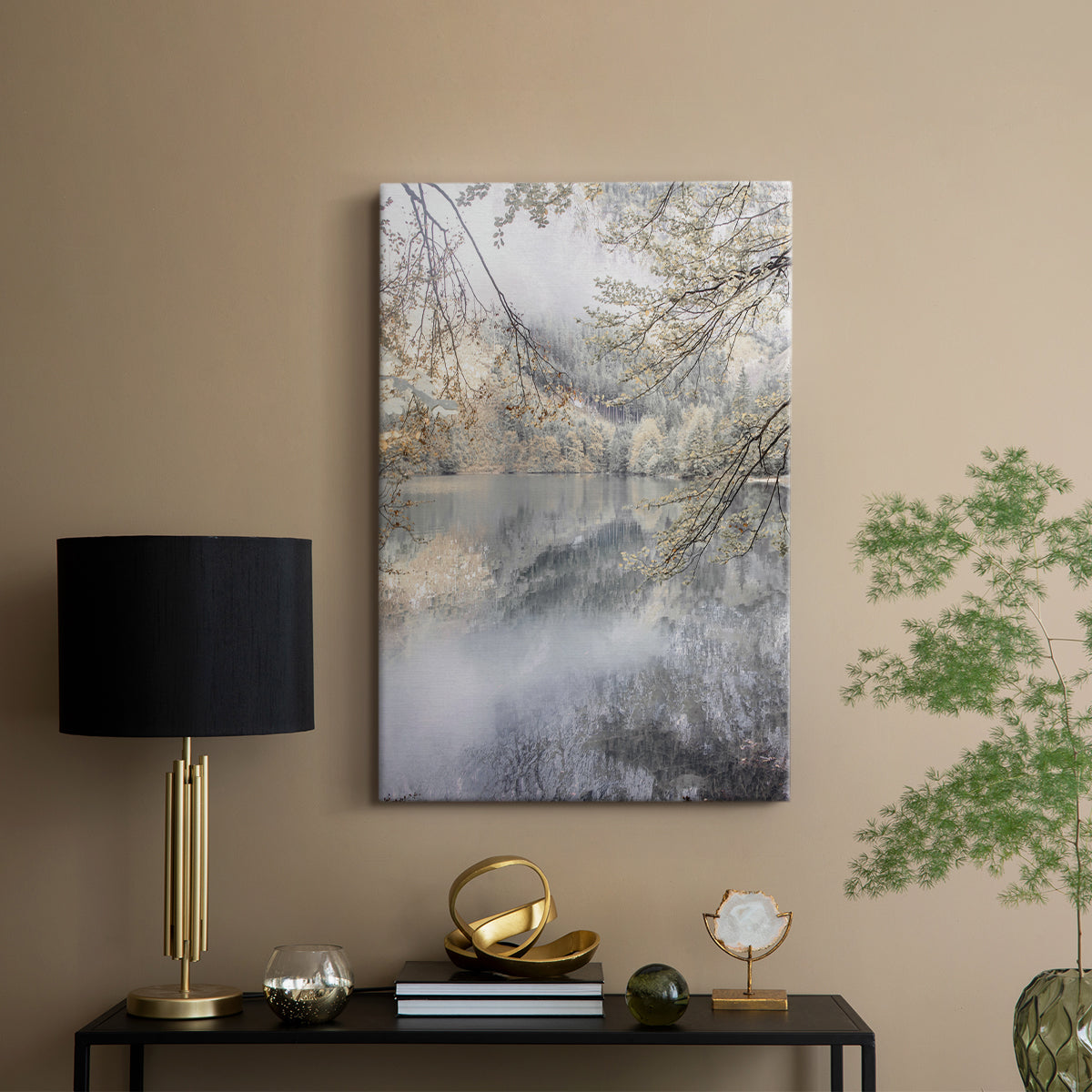 Misty Lake - Canvas Art Print