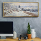 The Road to Vétheuil, Snow Effect, 1879 - Floater Framed Canvas Print