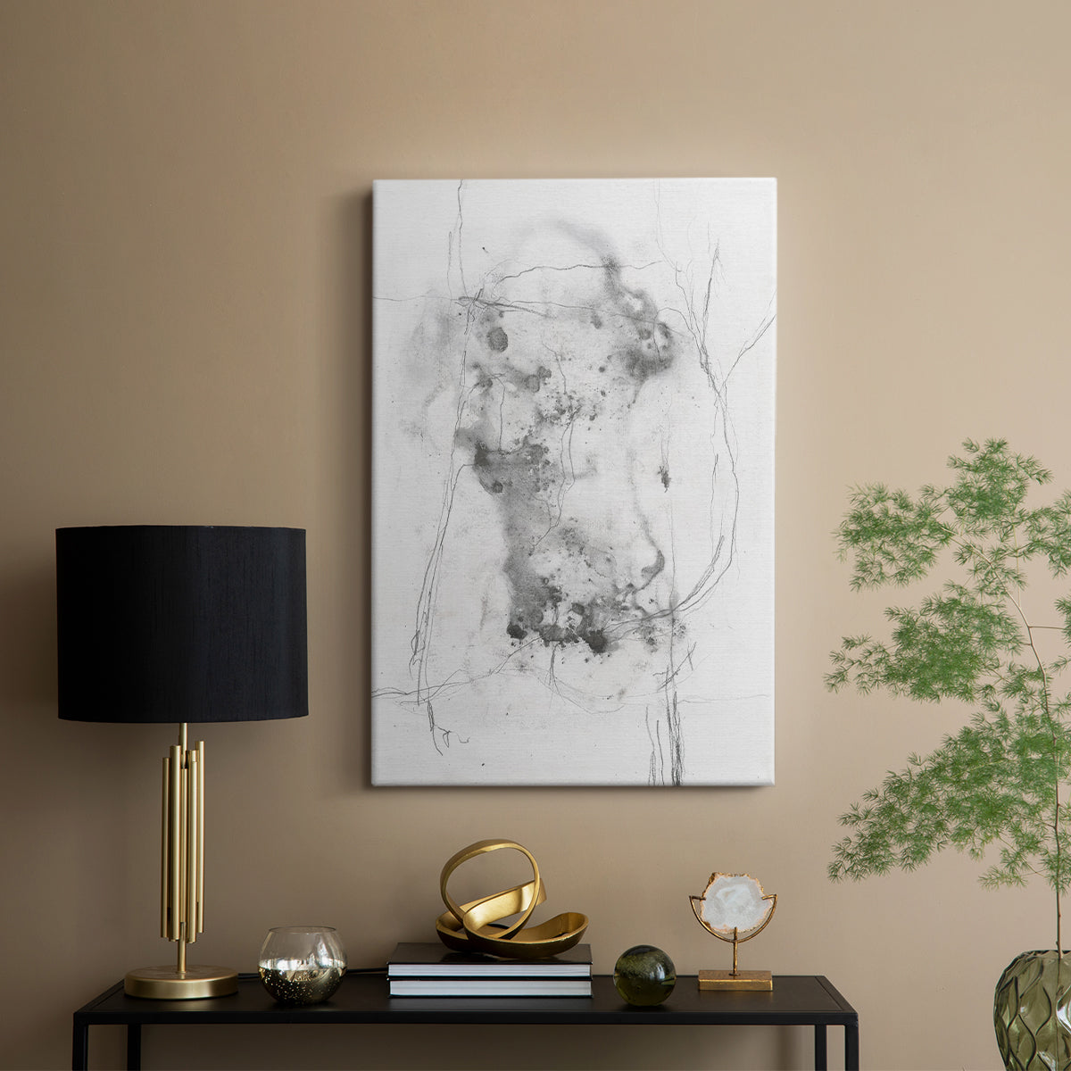 Graphite Abstract IV - Canvas Art Print