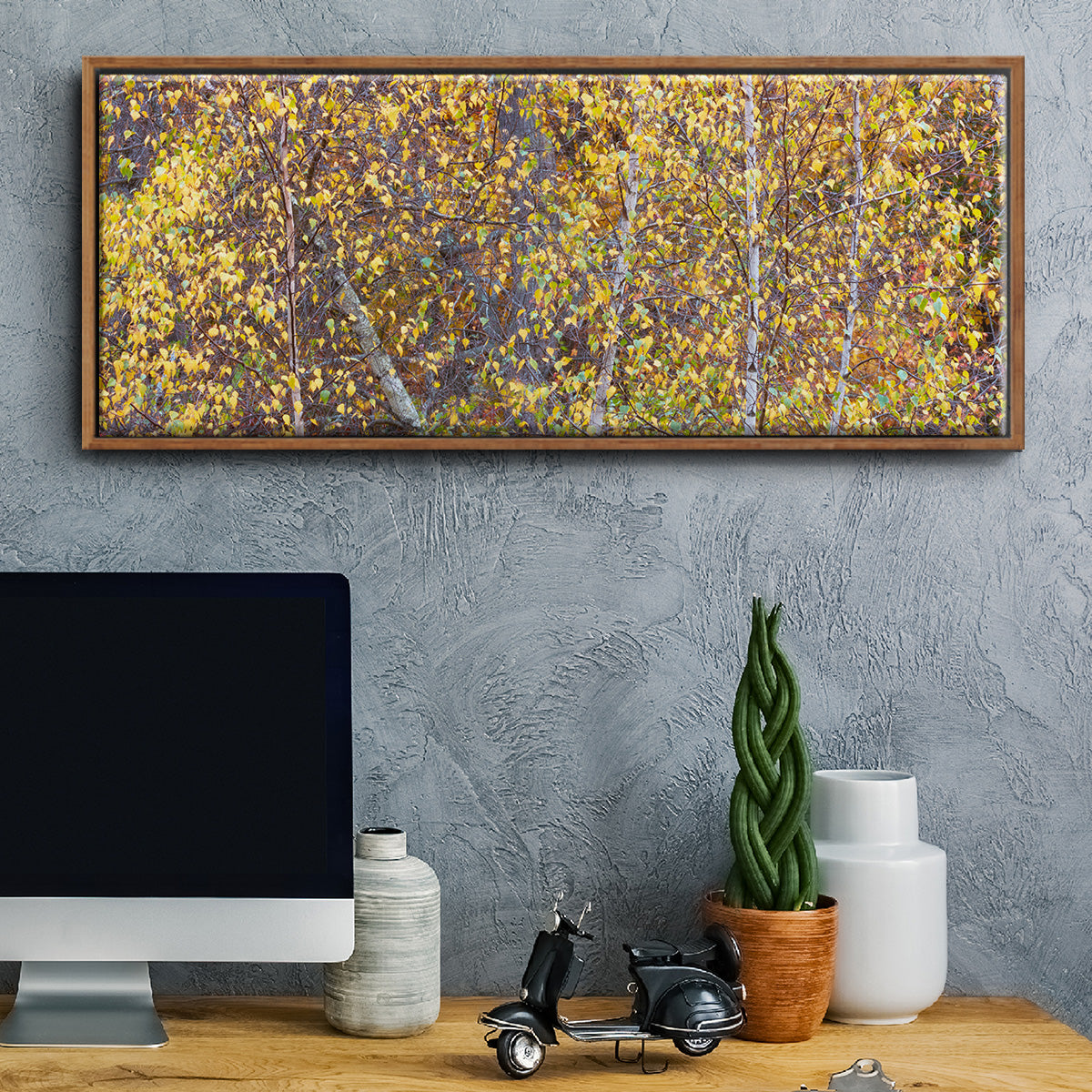 Tree Panorama III - Floater Framed Canvas Print