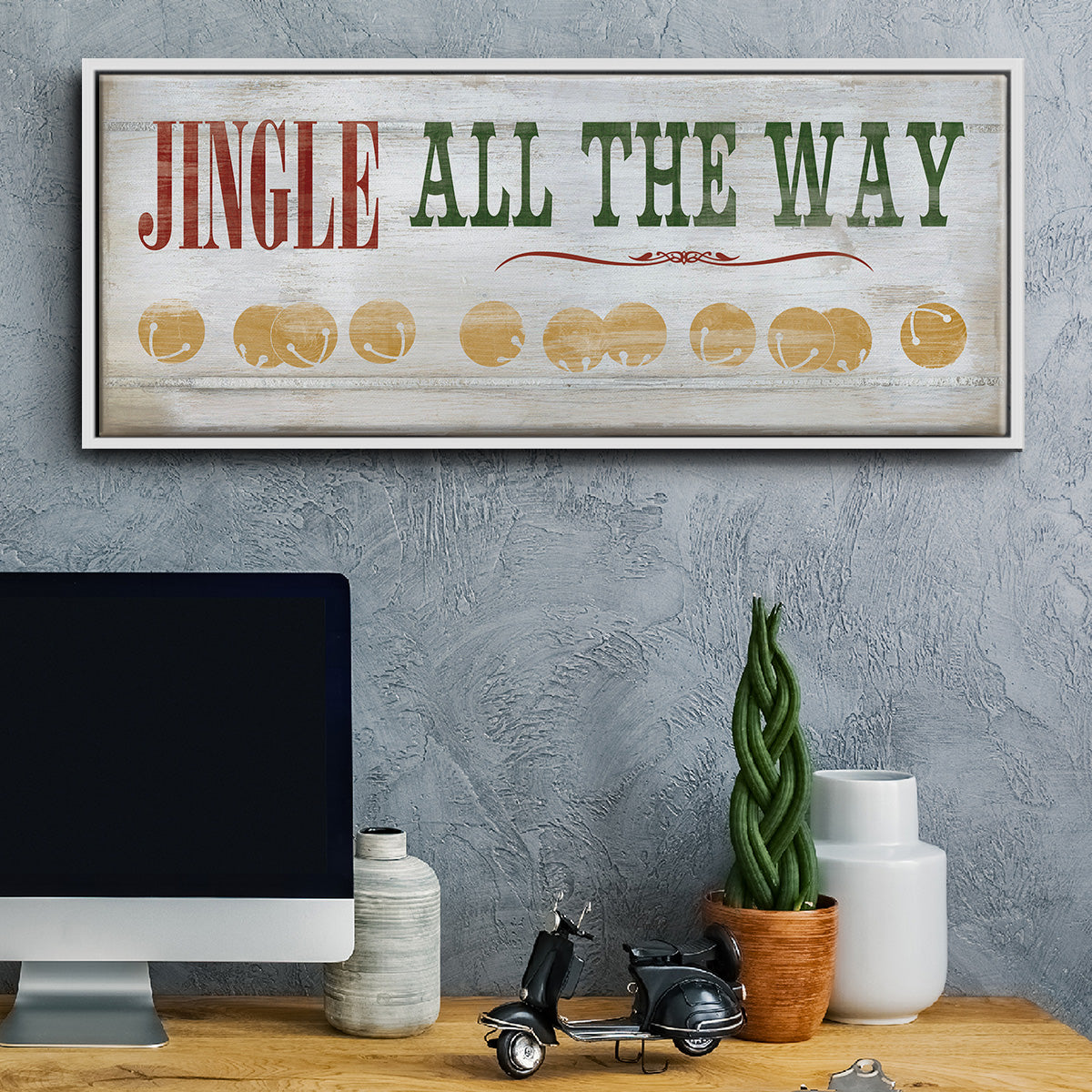 Jingle All the Way - Floater Framed Canvas Print