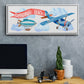 Dream Big Airplane - Floater Framed Canvas Print