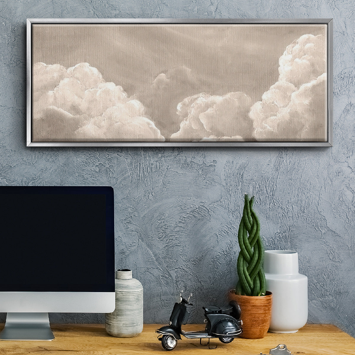 Painted Clouds II - Floater Framed Canvas Print