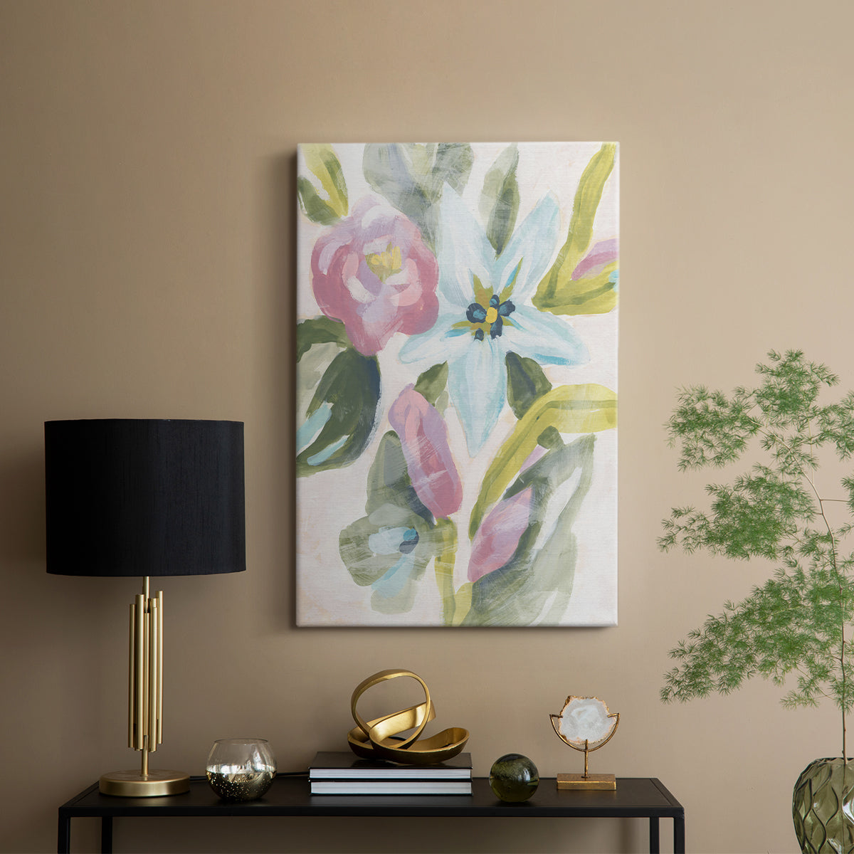 Floral Breeze Fresco I - Canvas Art Print