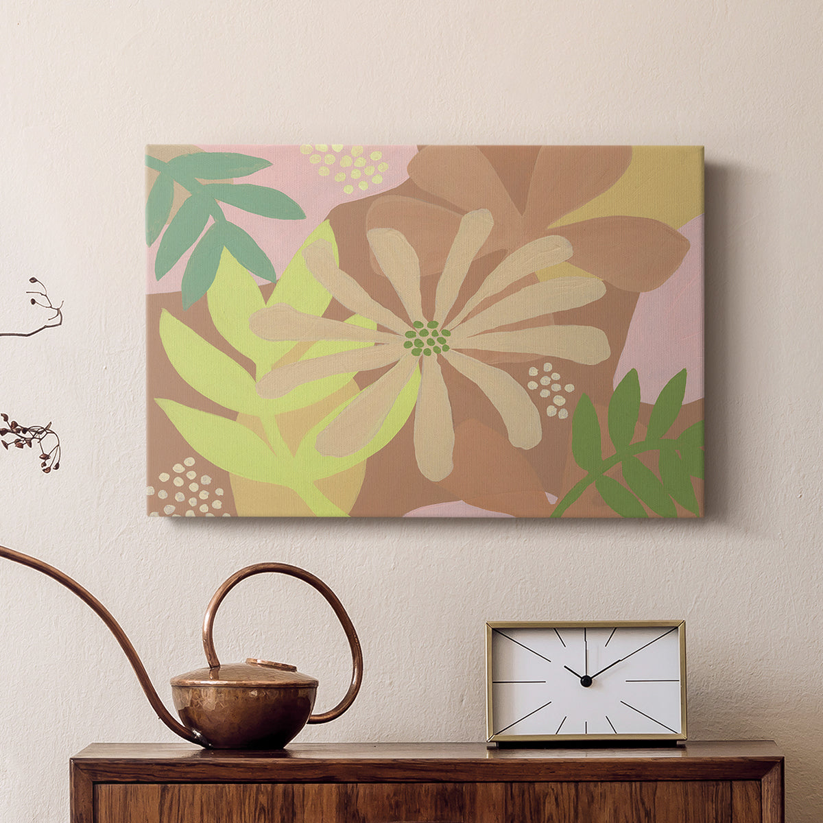 Neutral Blooms II - Canvas Art Print