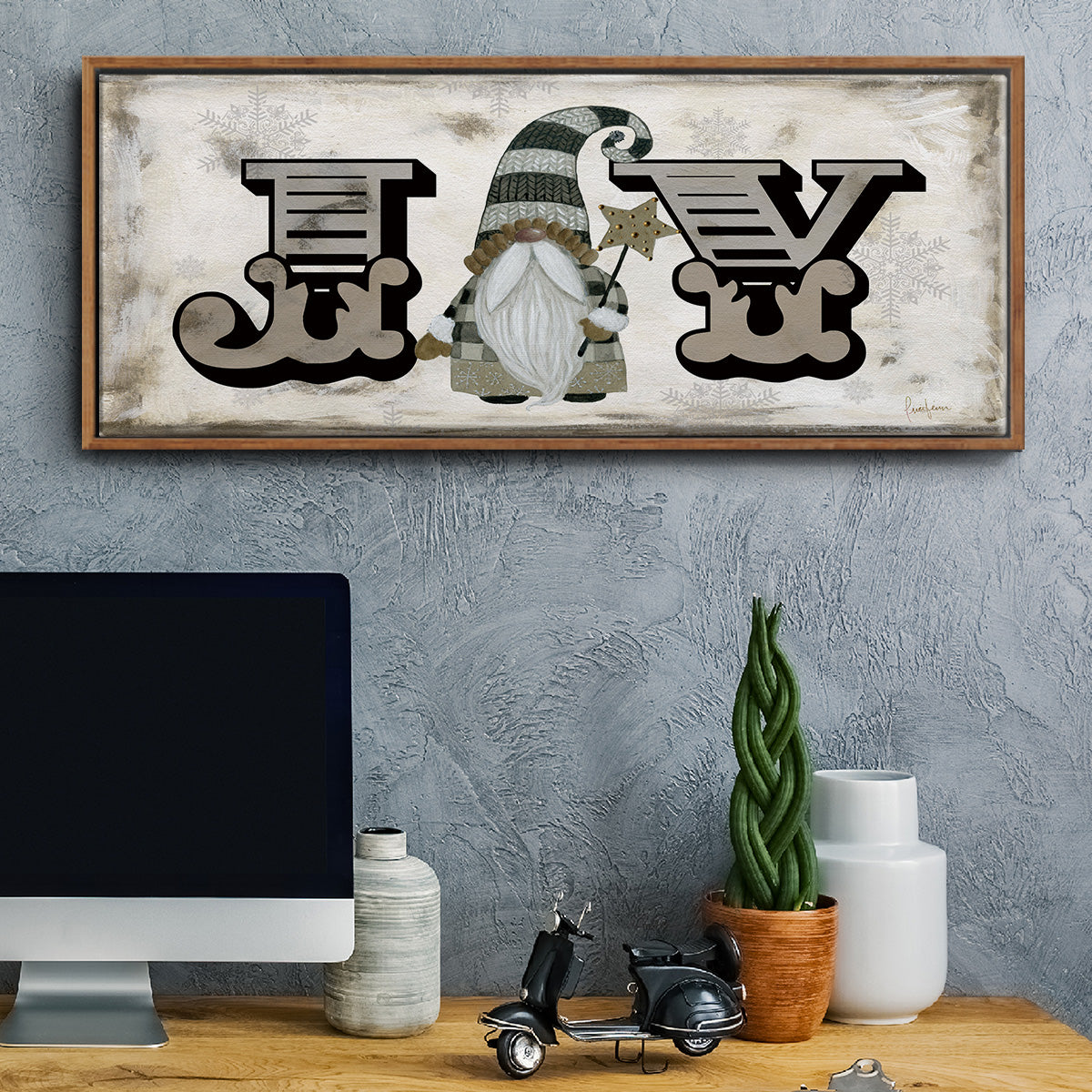 Winter Wonderland Friend Joy - Floater Framed Canvas Print