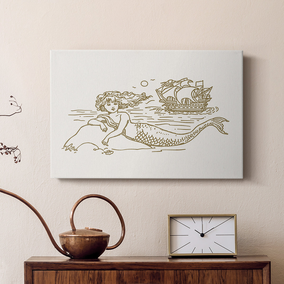 Sunning Mermaid II - Canvas Art Print