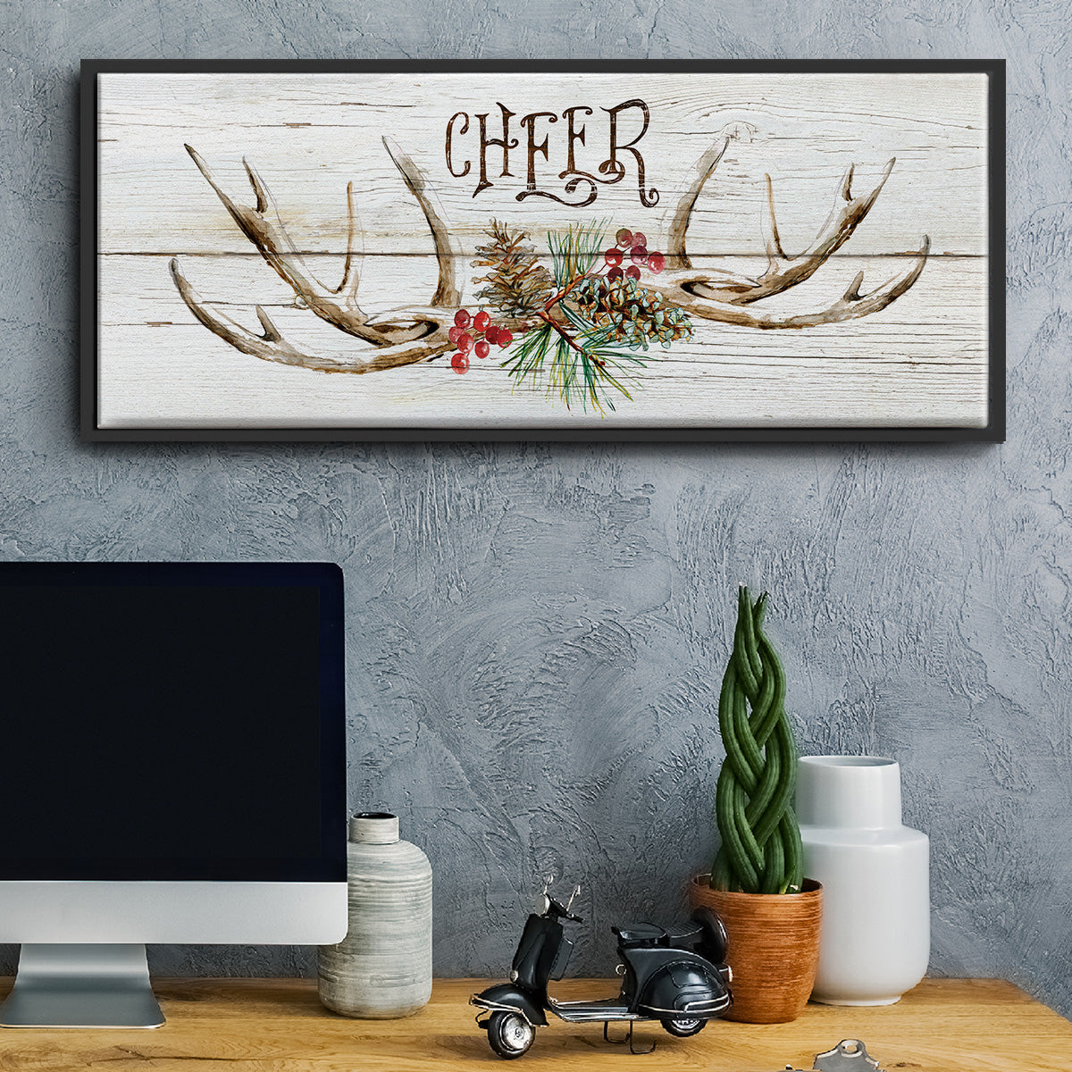 Rustic Cheer - Floater Framed Canvas Print