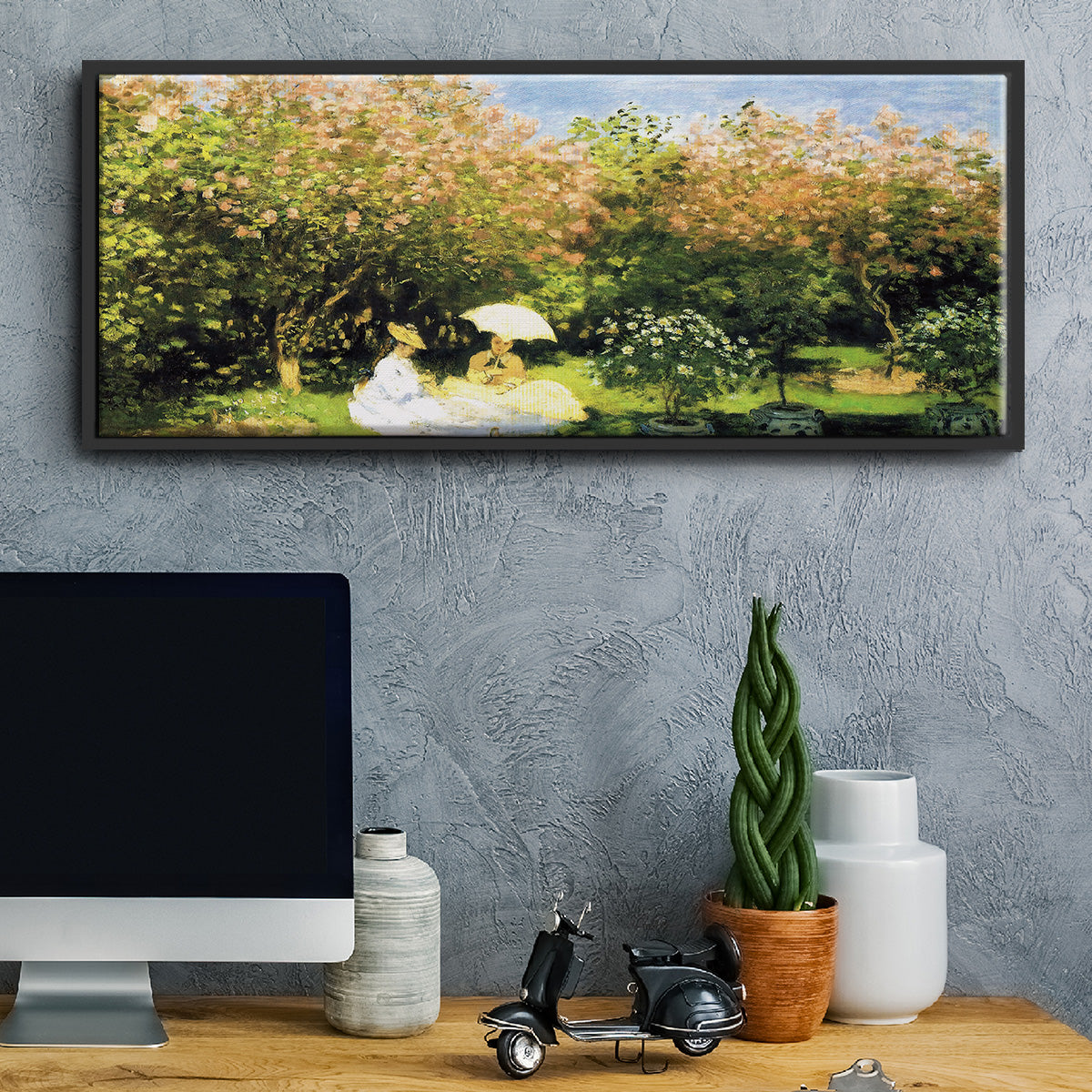 The Garden, 1872 - Floater Framed Canvas Print