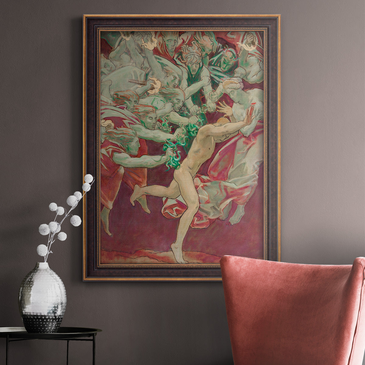 Orestes and the Furies - Ornate Framed Canvas Print