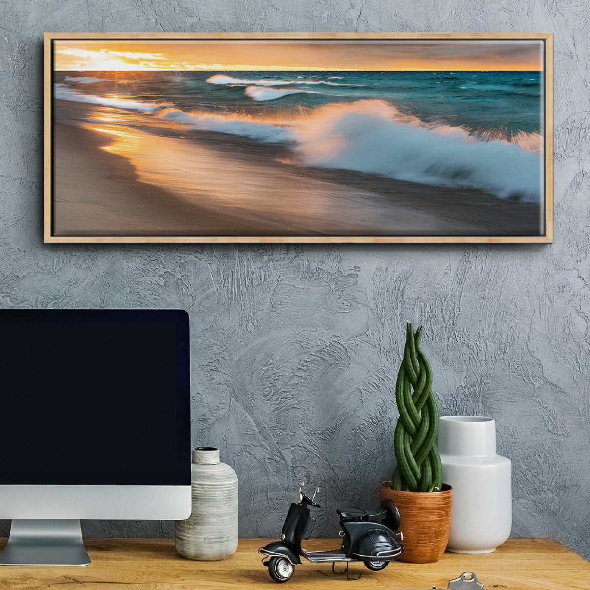 Miners Beach Light - Floater Framed Canvas Print