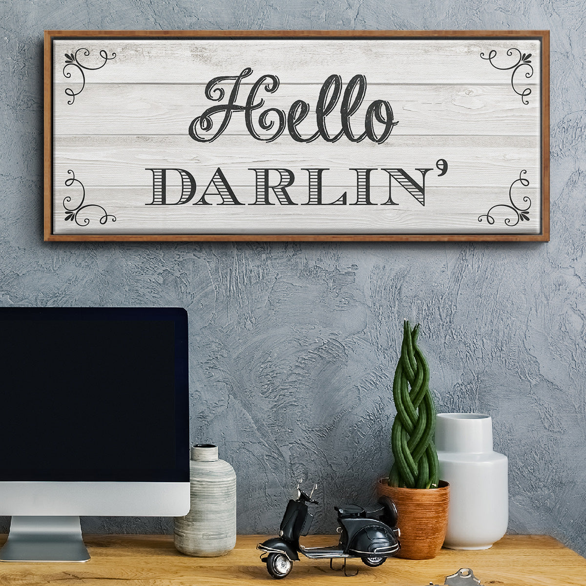 Hello Darlin' - Floater Framed Canvas Print