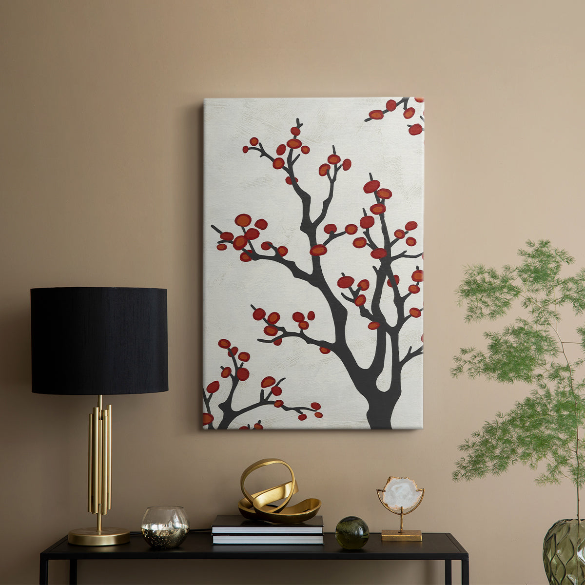 Red Berry Branch II - Canvas Art Print