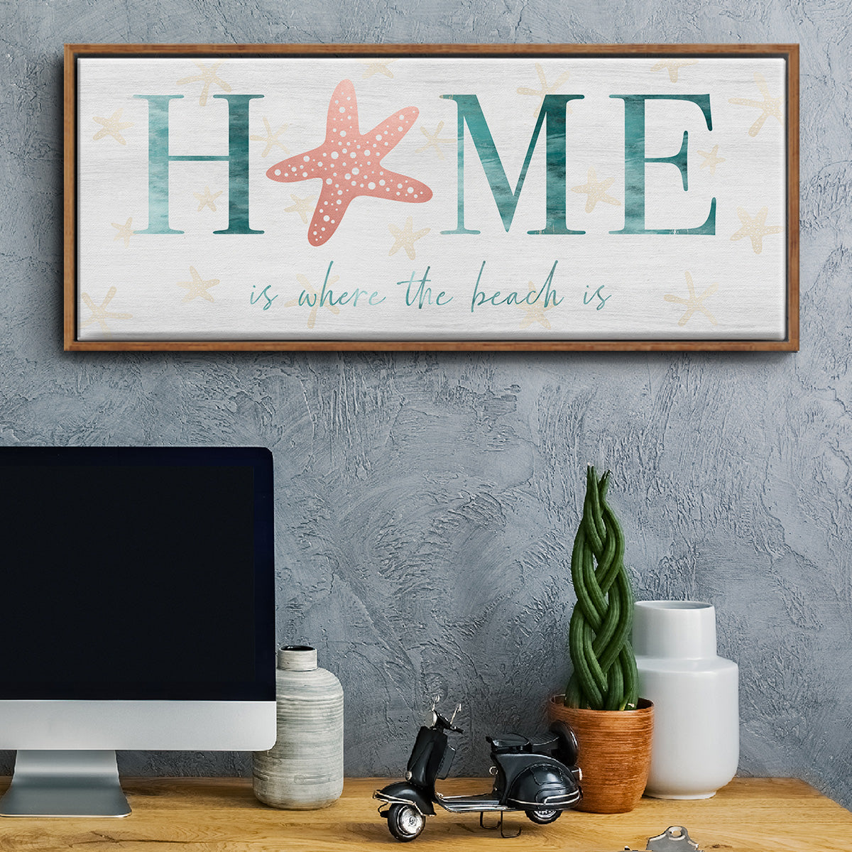 Home Beach - Floater Framed Canvas Print