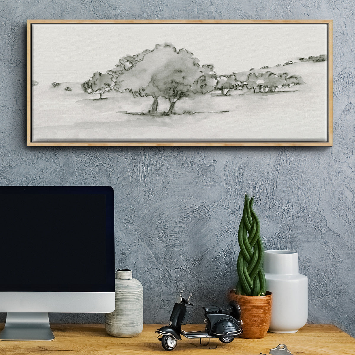 Scenic Scribble II - Floater Framed Canvas Print