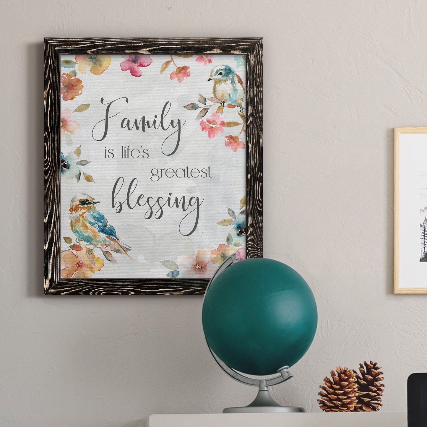 Spring Bird Blessing - Barnwood Framed Canvas Print