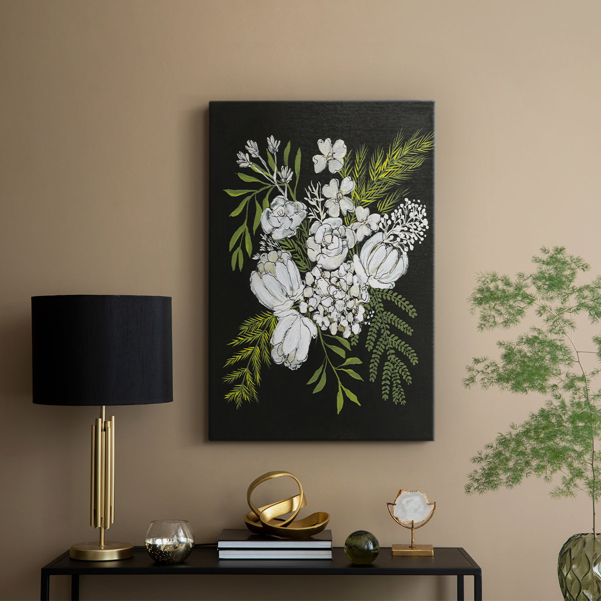 Alabaster Bouquet II - Canvas Art Print