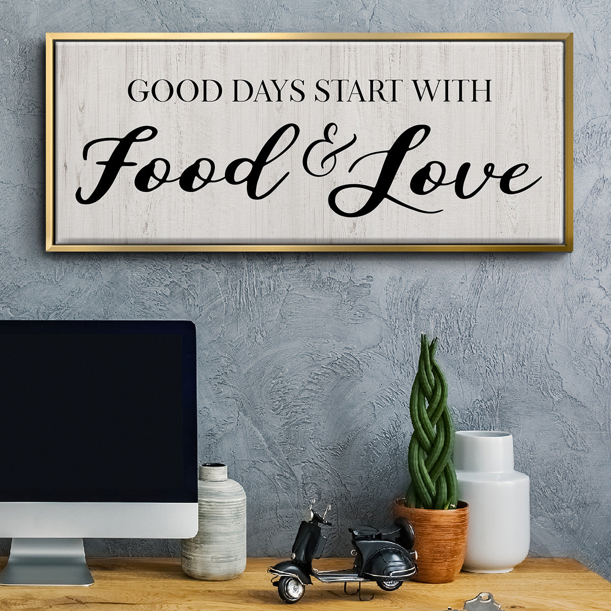 Food and Love - Floater Framed Canvas Print