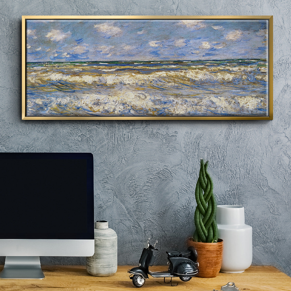 Rough Sea, 1881 - Floater Framed Canvas Print