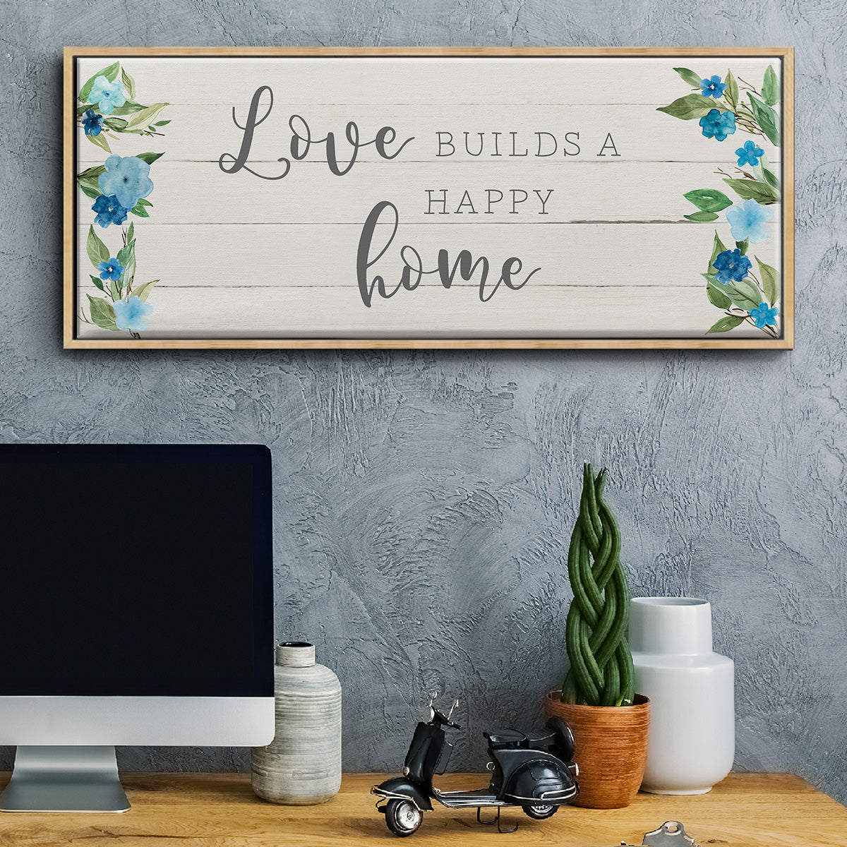 Love Builds - Floater Framed Canvas Print