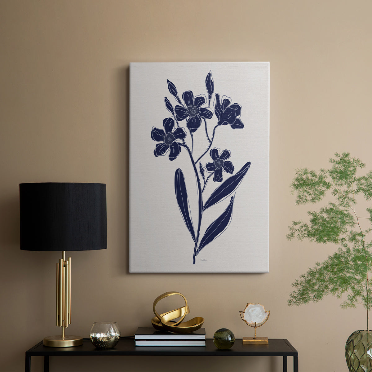 Indigo Botanical Study II - Canvas Art Print