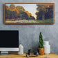 The road from Chailly to Fontainebleau by Monet - Floater Framed Canvas Print