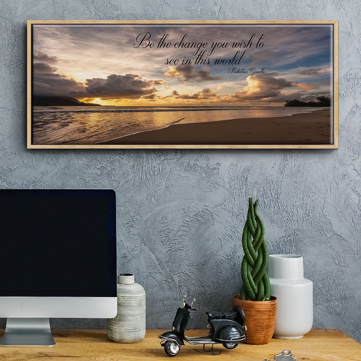 Be The Change - Floater Framed Canvas Print