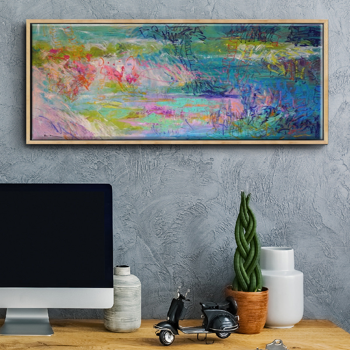Floating on a Dream - Floater Framed Canvas Print
