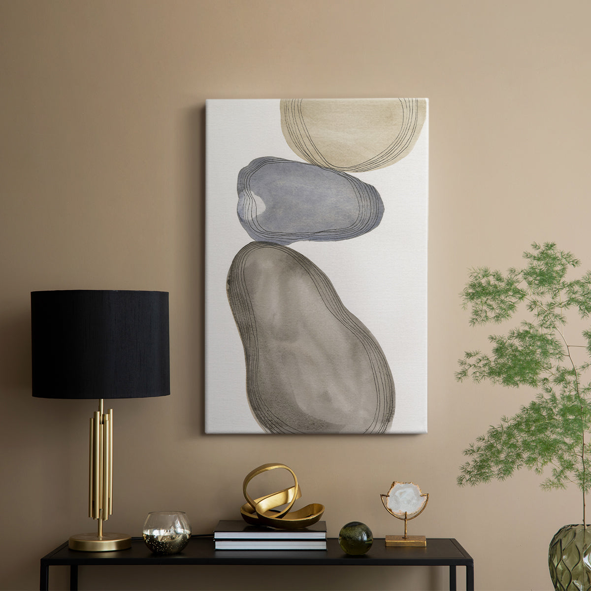 River Rocks Contour II - Canvas Art Print
