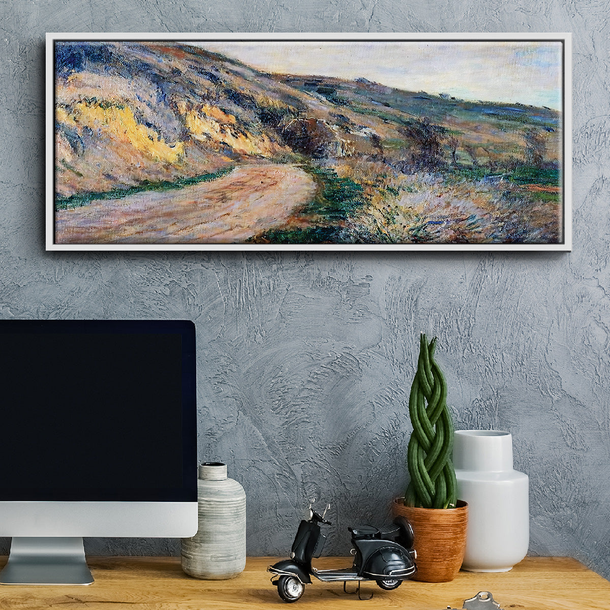 The Road to Giverny, 1885 - Floater Framed Canvas Print