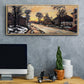 Road at Louveciennes, Melting Snow, Sunset, 1870 - Floater Framed Canvas Print