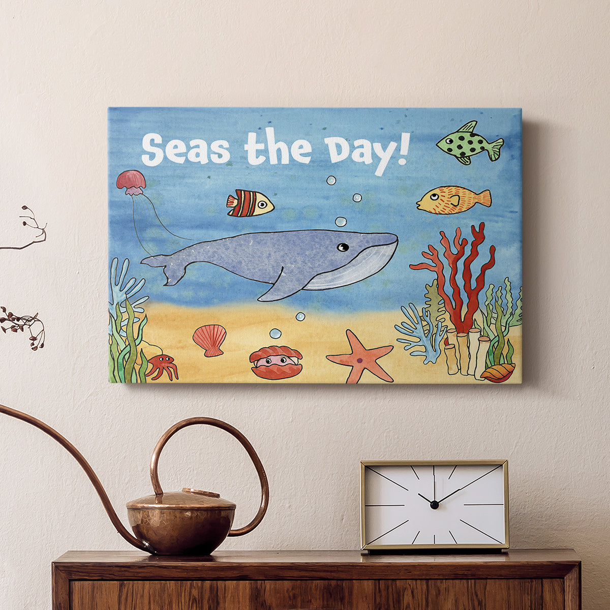Cute Sea Creatures II - Canvas Art Print