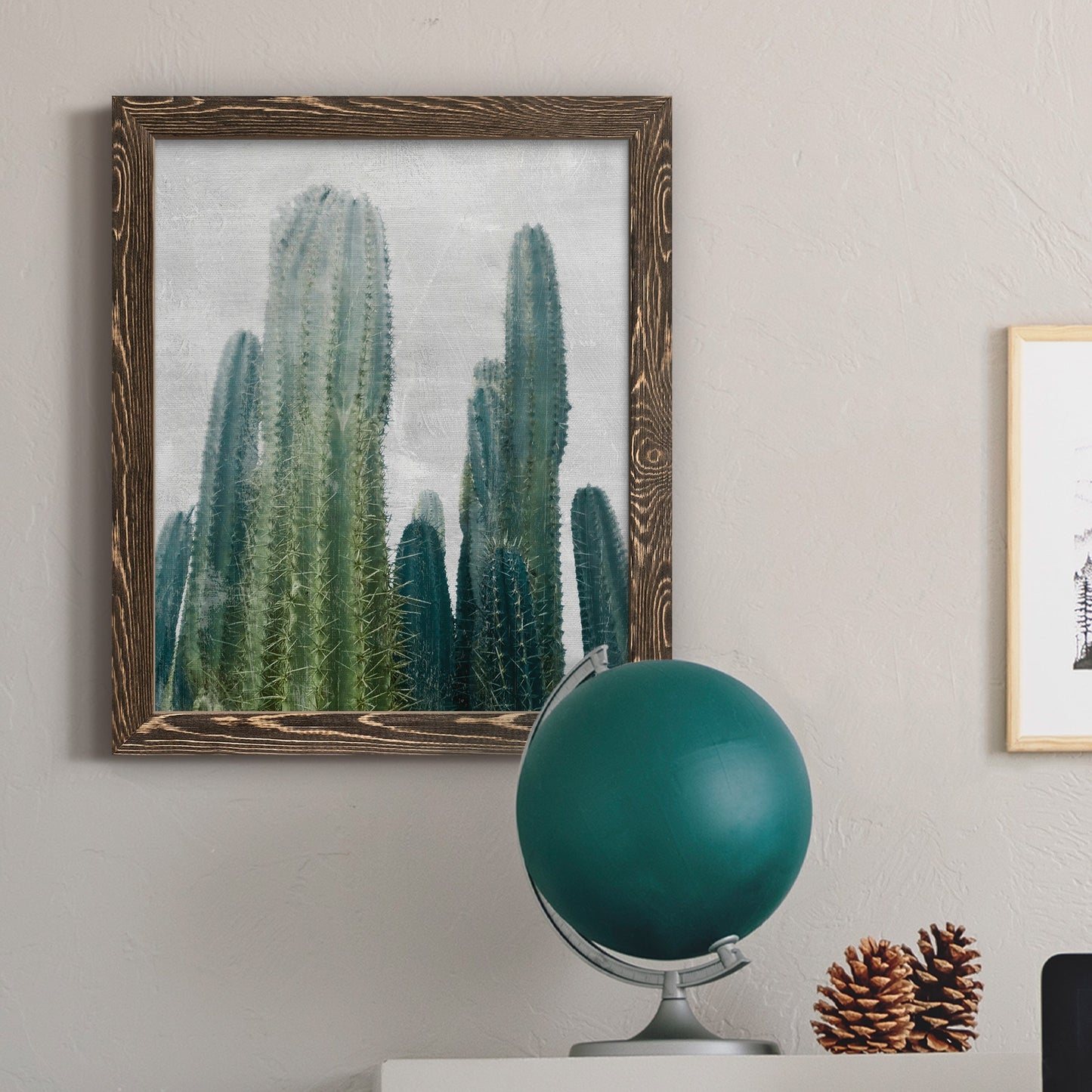 Aruba Cacti I - Premium Canvas Framed in Barnwood - Ready to Hang