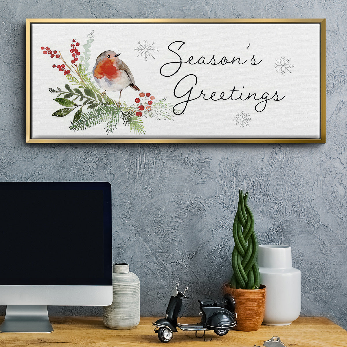 Winter Visitor Collection D - Floater Framed Canvas Print