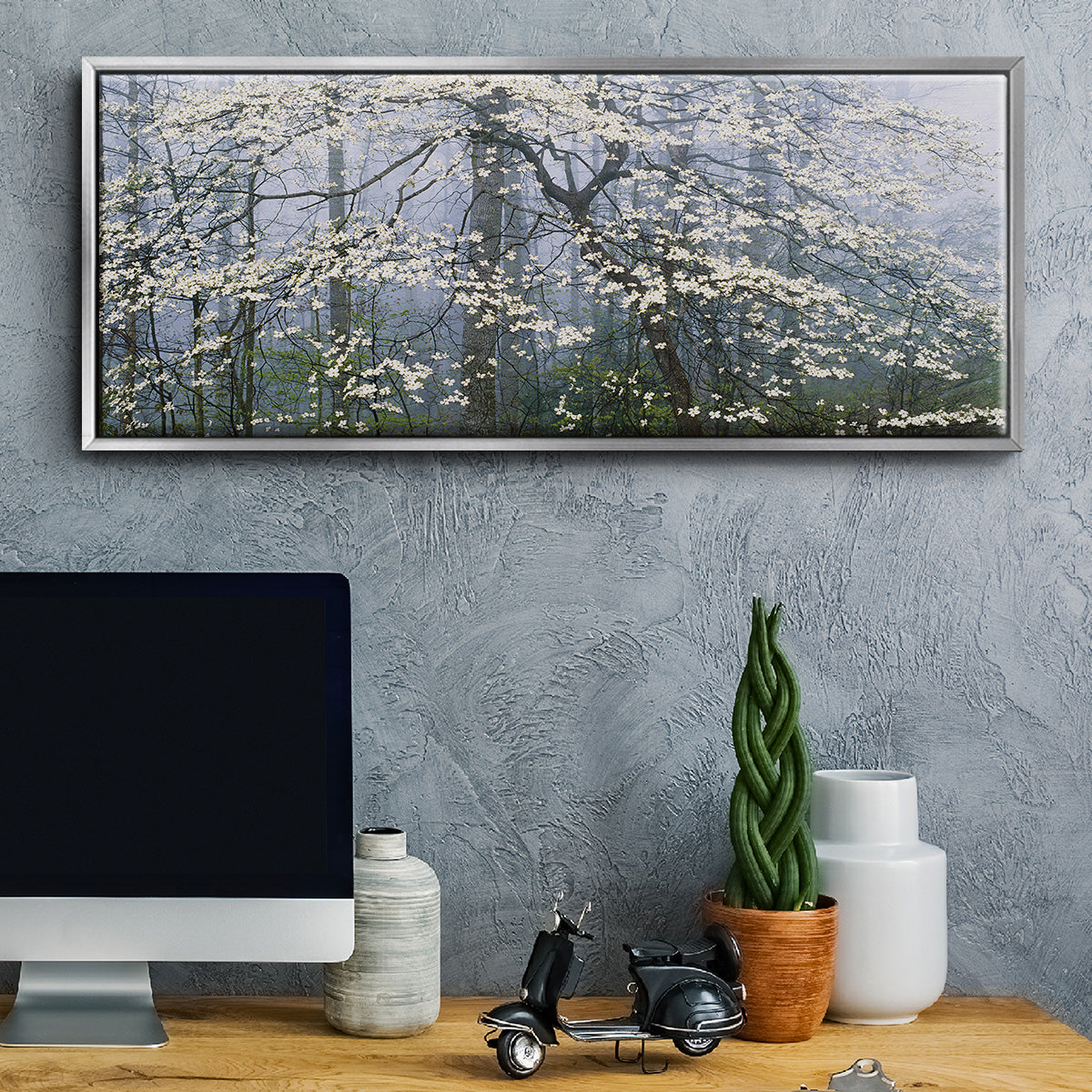 Dogwood Canopy - Floater Framed Canvas Print