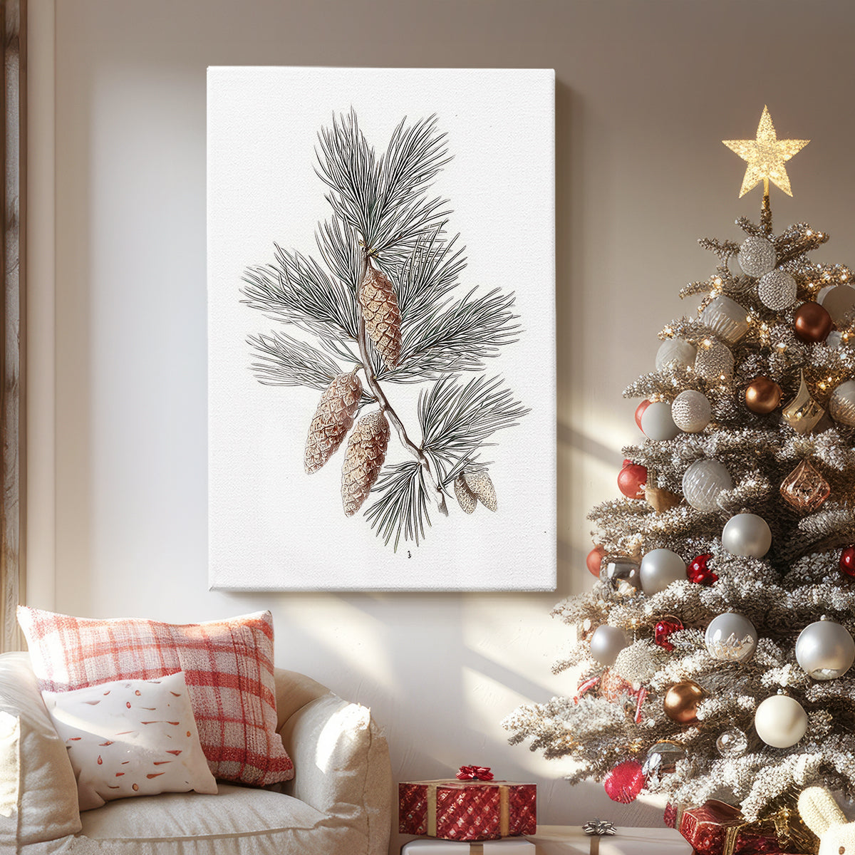 Frostlit Star Hearth - Canvas Art Print