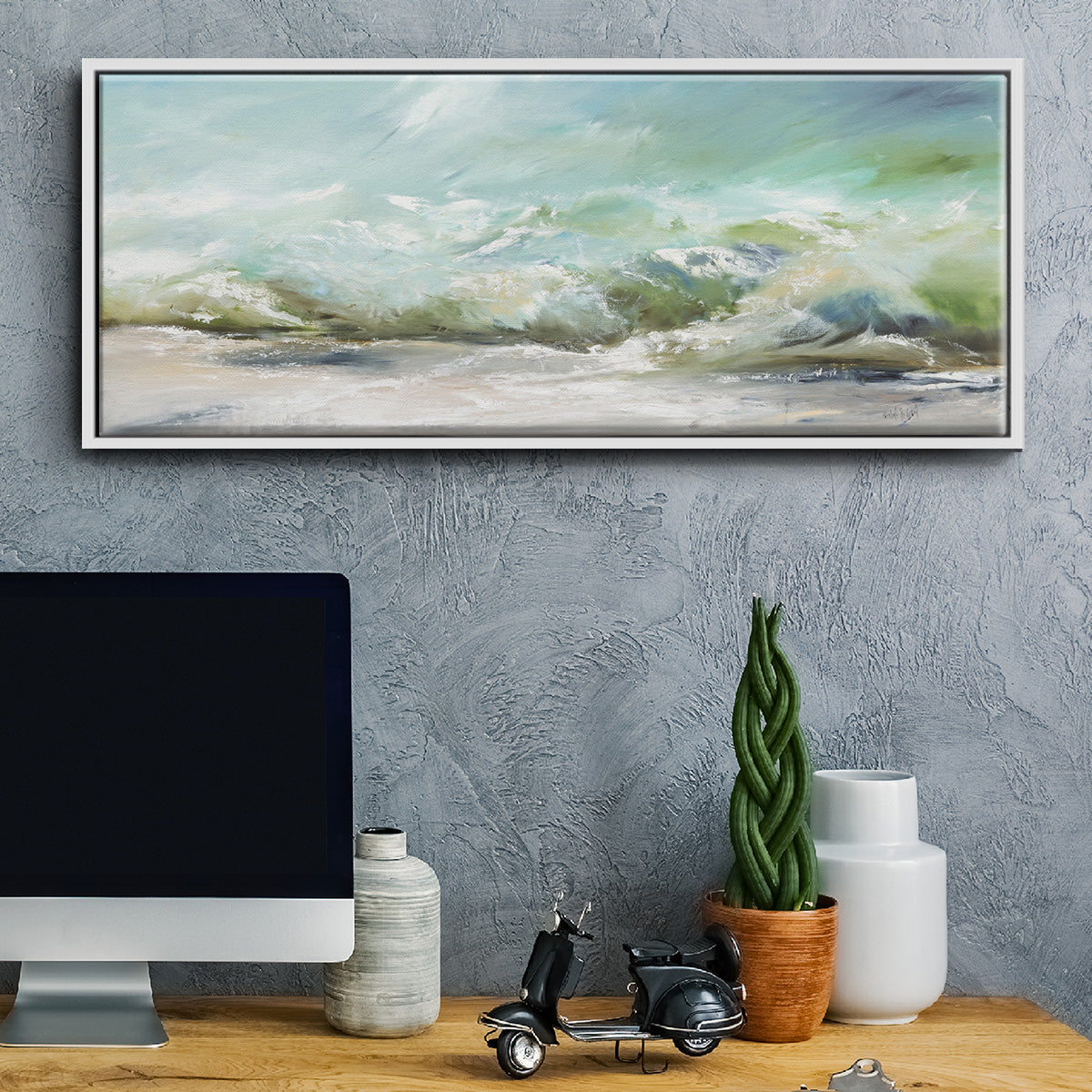 Dancing on the Waves - Floater Framed Canvas Print