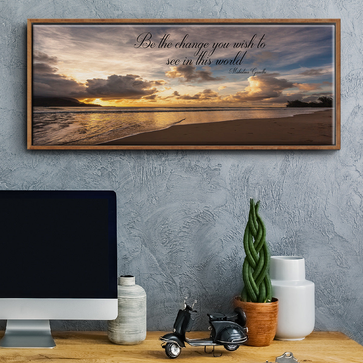 Be The Change - Floater Framed Canvas Print