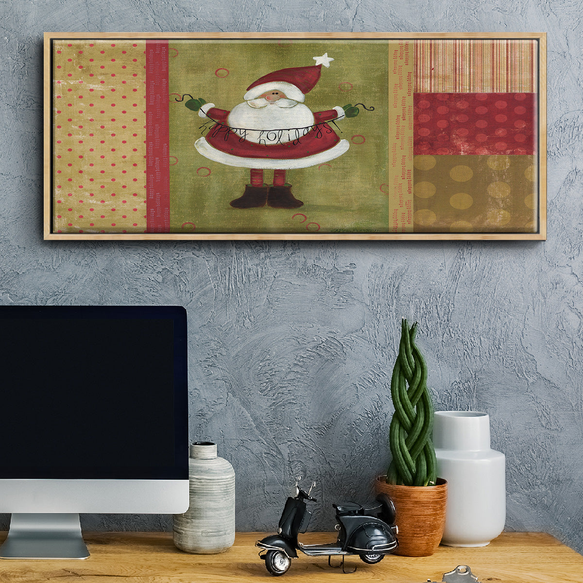 Holiday Santa - Floater Framed Canvas Print