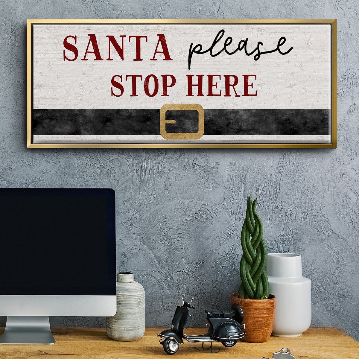 Santa Stop - Floater Framed Canvas Print