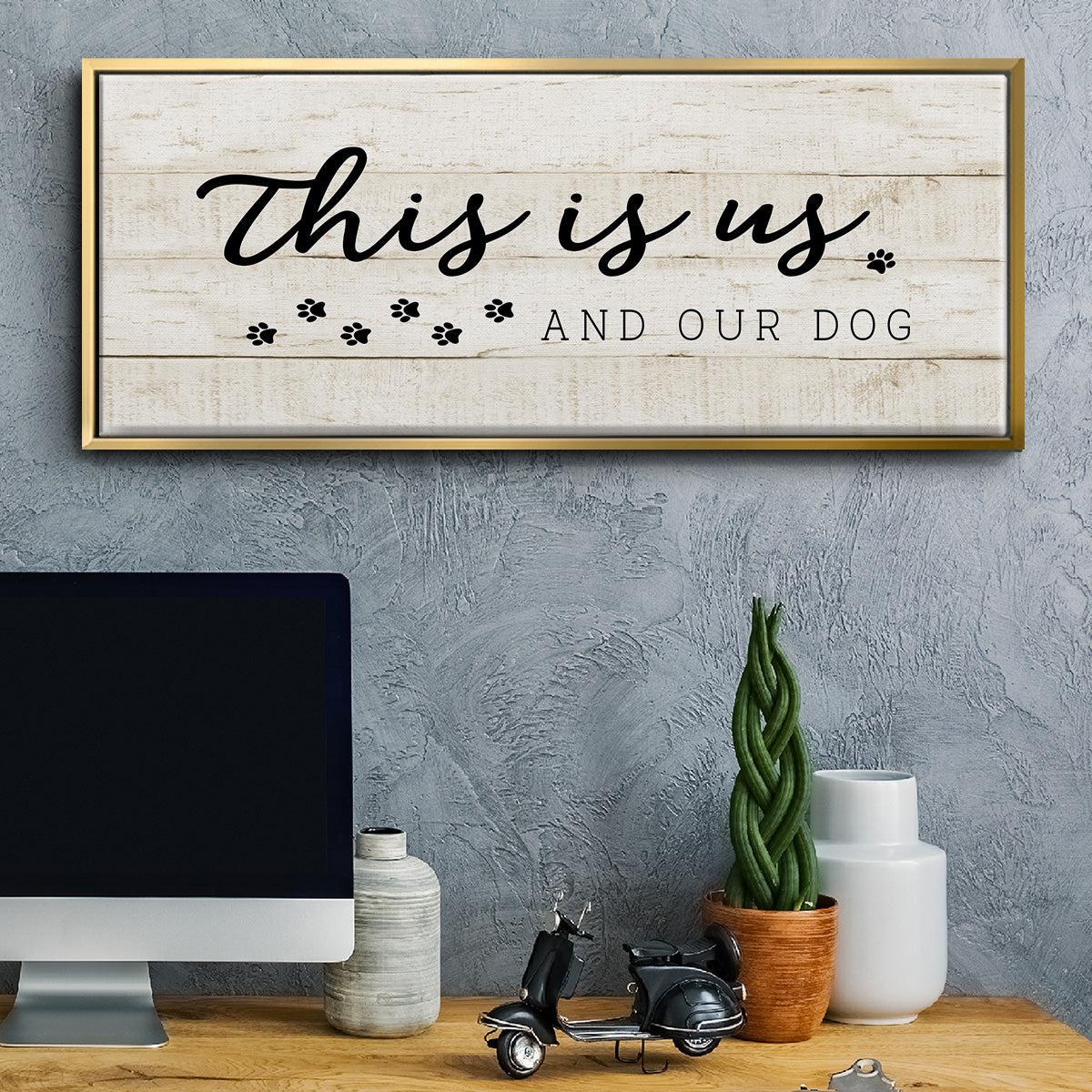 This is Us and the Dog - Floater Framed Canvas Print