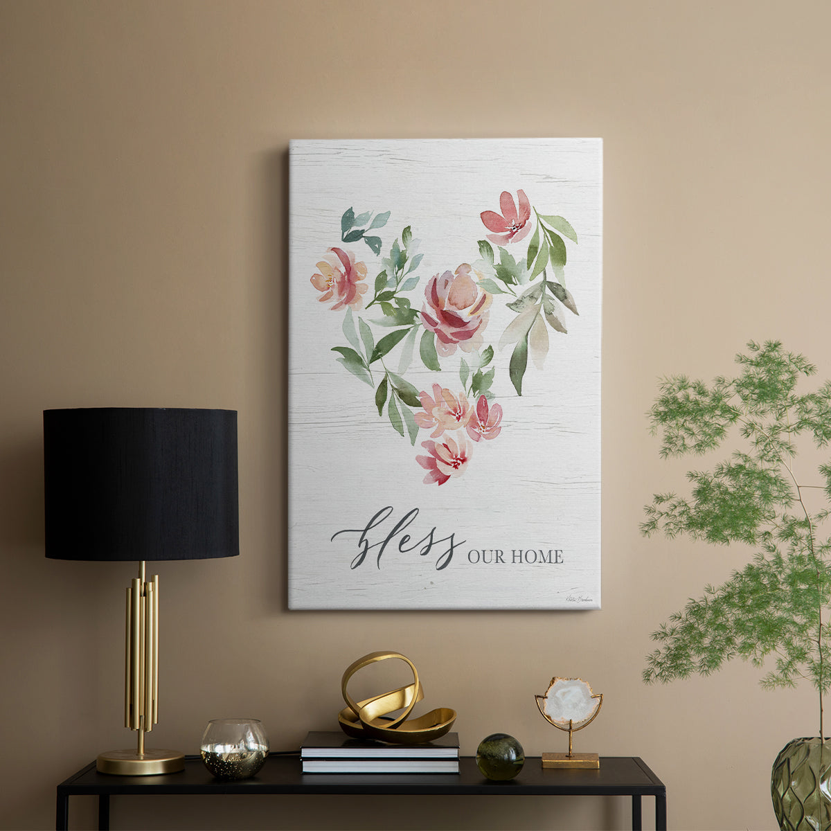 Paradise Floral Heart - Canvas Art Print