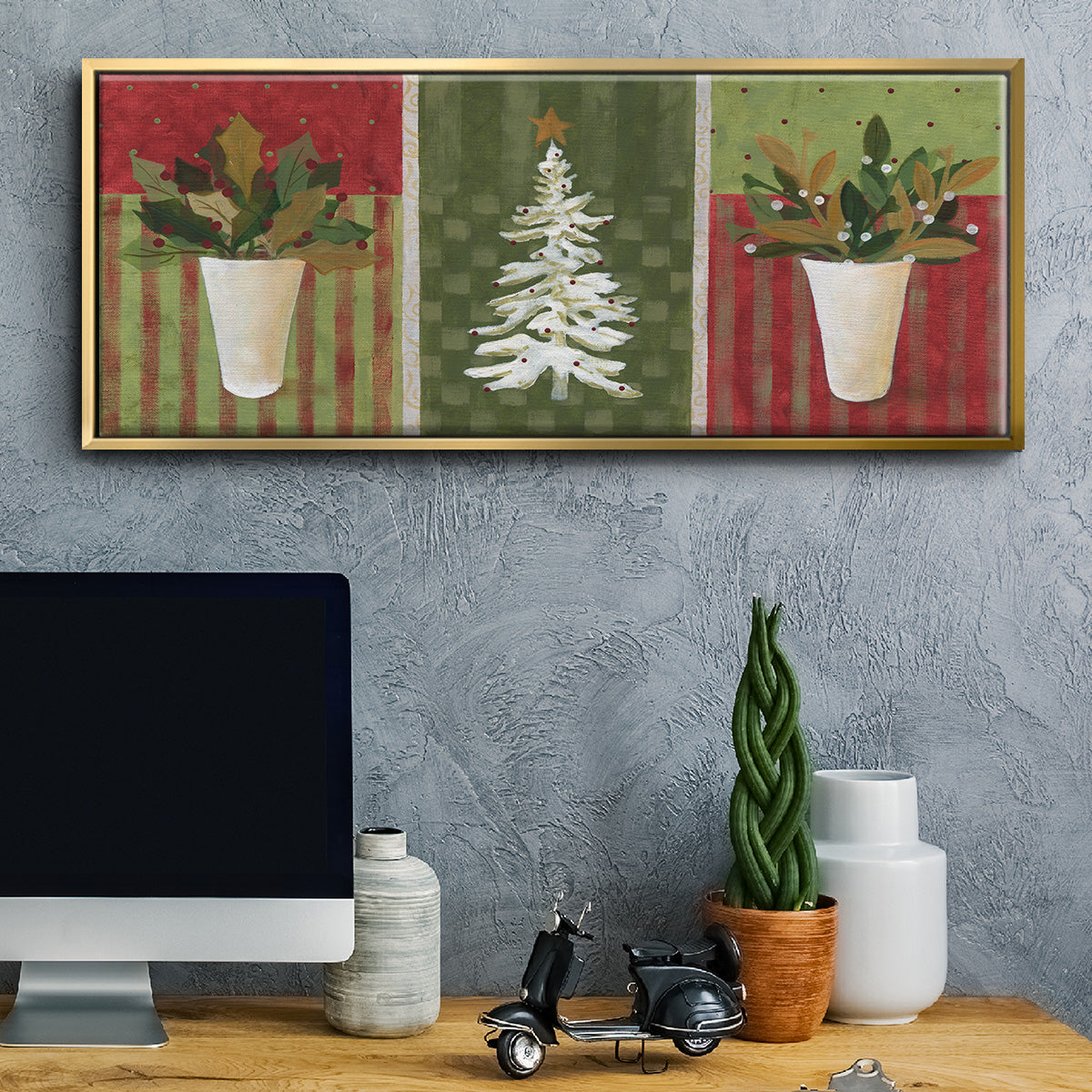 Holiday Greenery - Floater Framed Canvas Print