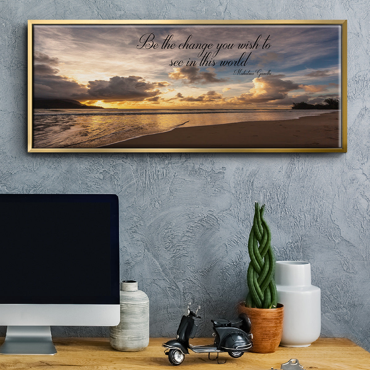 Be The Change - Floater Framed Canvas Print