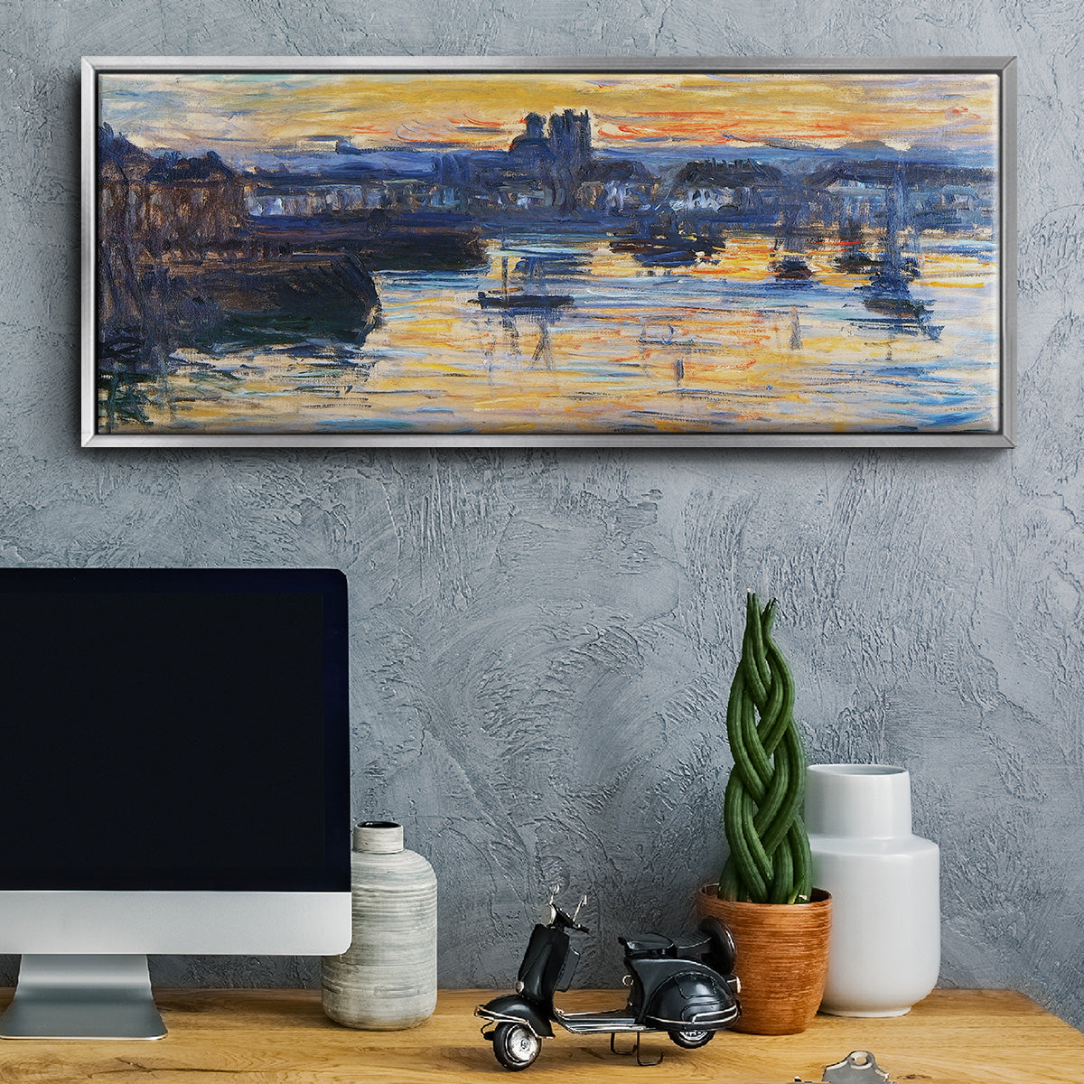 The Port of Dieppe, Evening, 1882 - Floater Framed Canvas Print