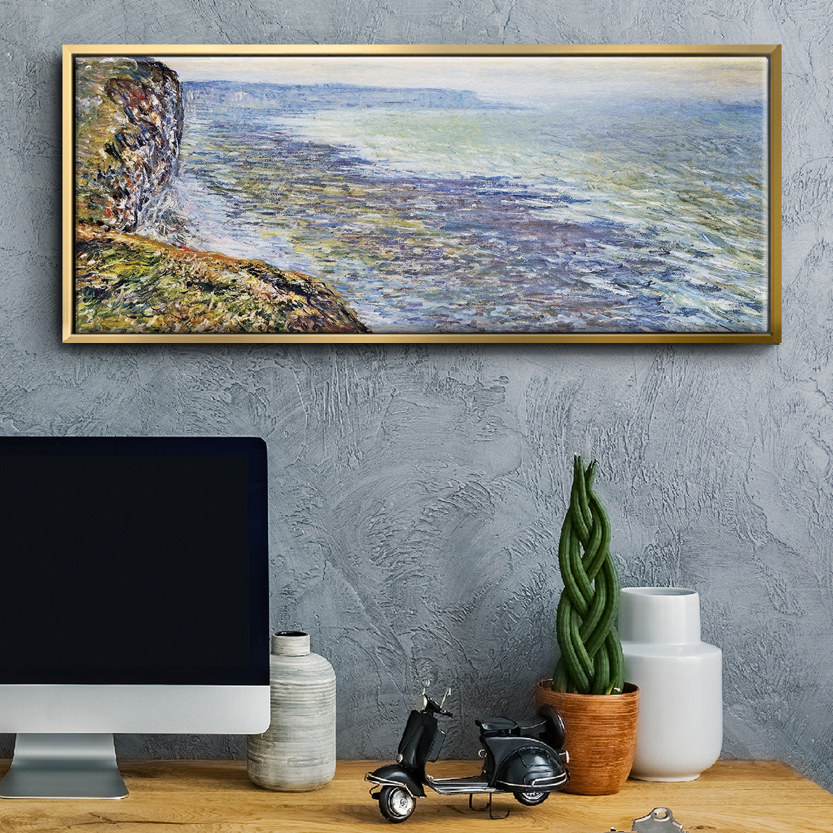 Seascape Near Fecamp, 1881 - Floater Framed Canvas Print