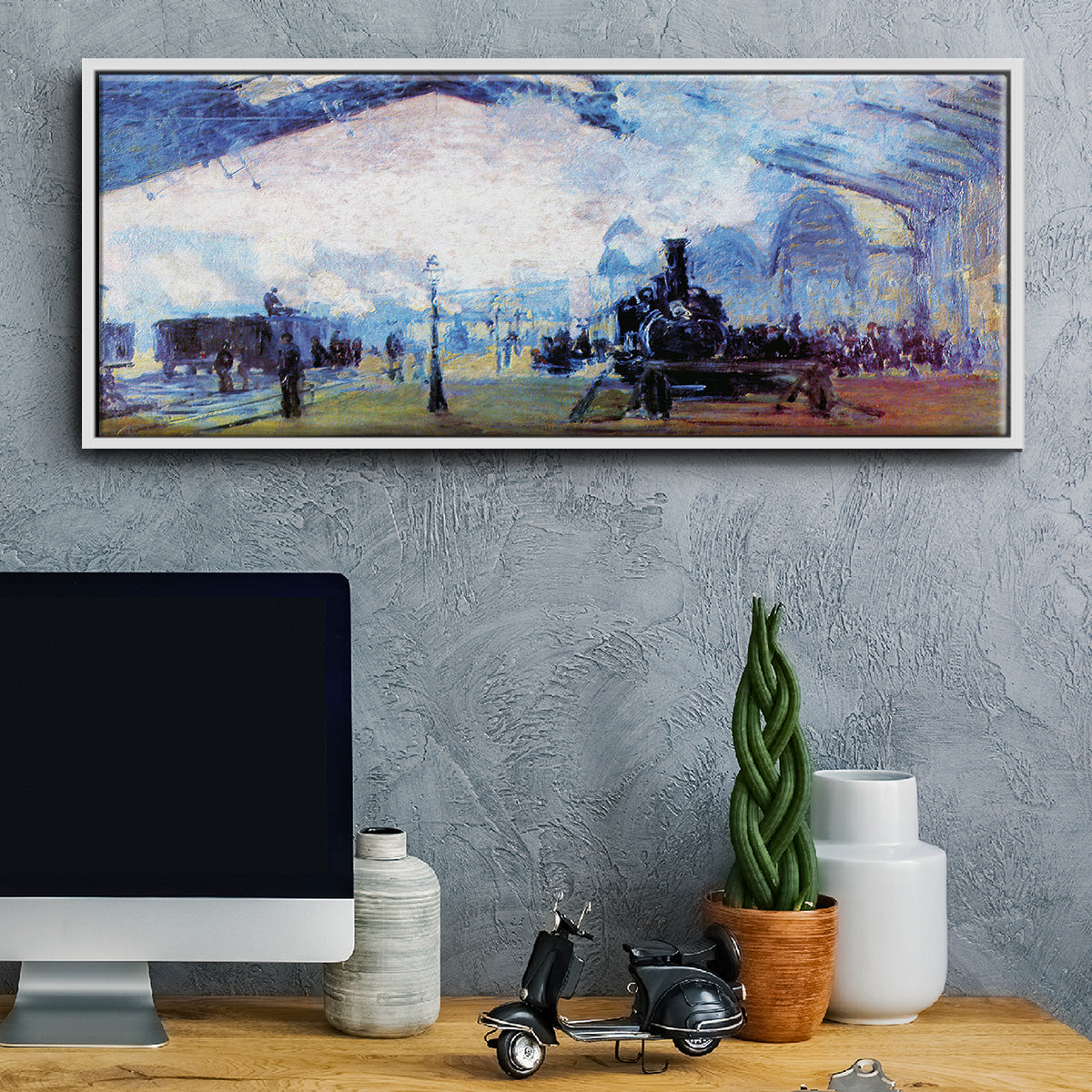 Saint Lazare Station in Paris - Floater Framed Canvas Print