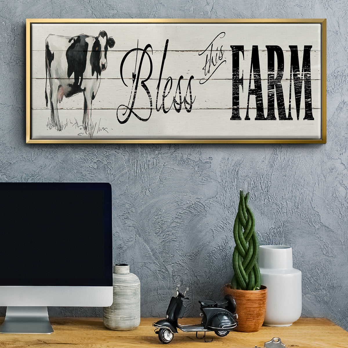 Bless This Farm - Floater Framed Canvas Print