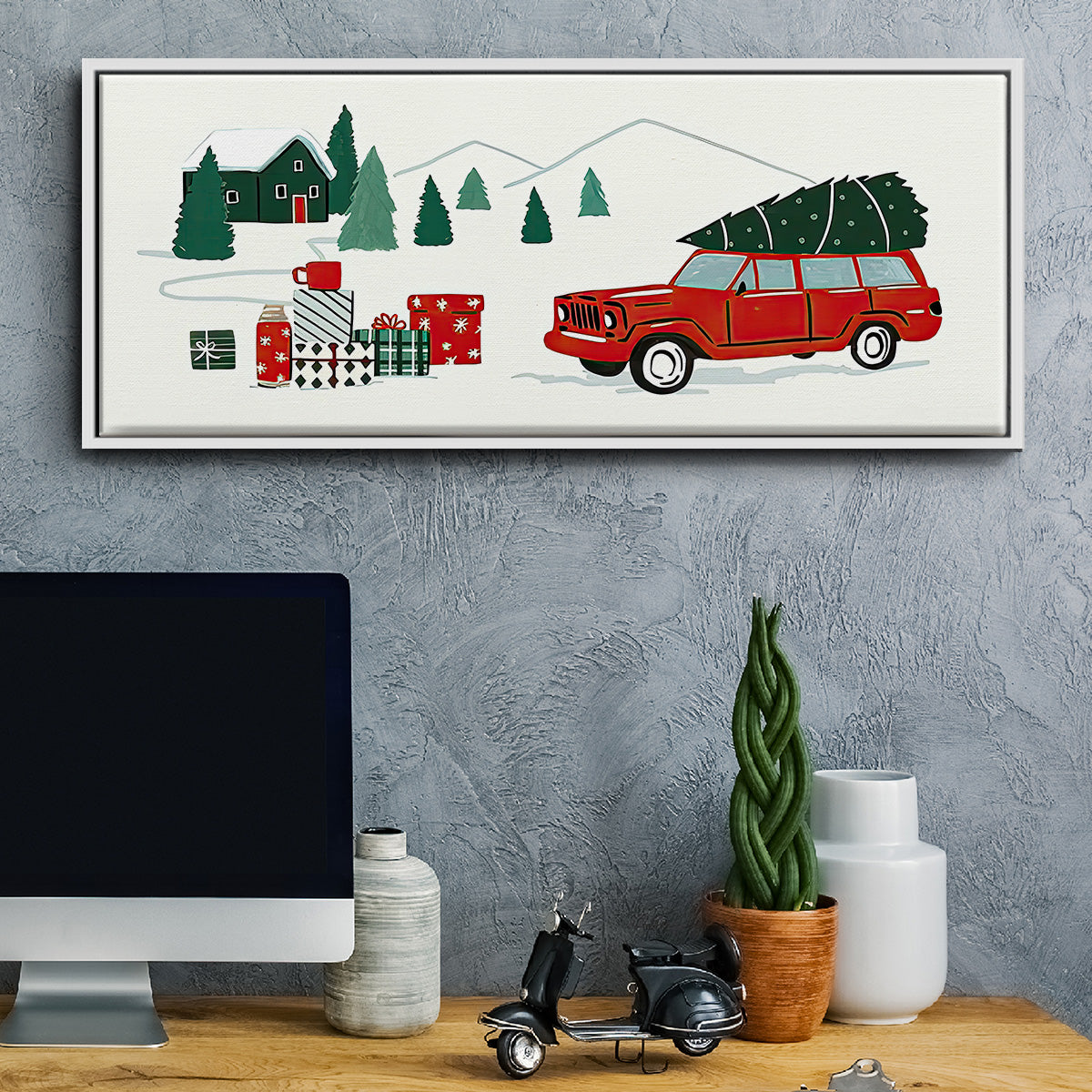 Going to Grandmas Collection D - Floater Framed Canvas Print