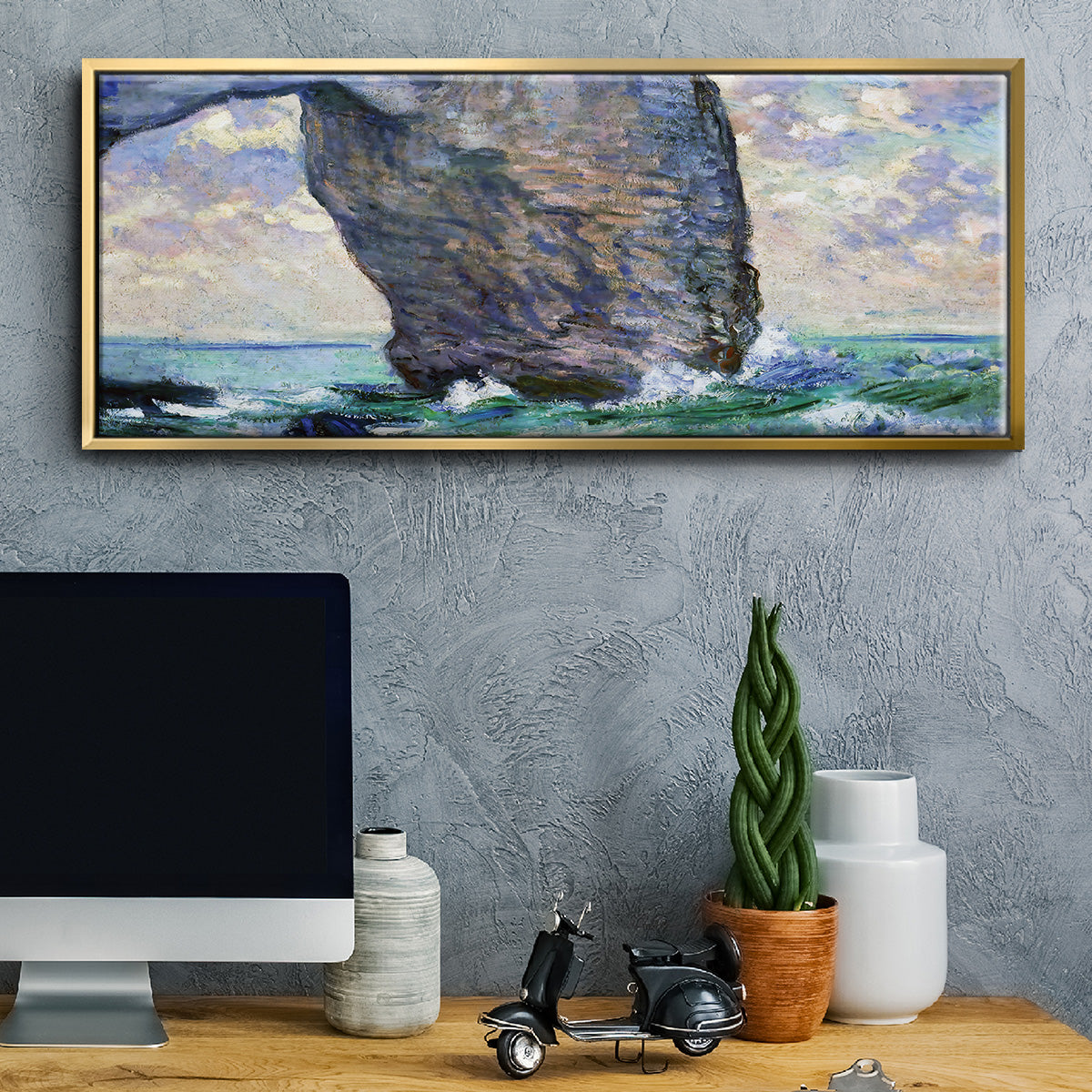 The Manneport, Seen from Below, 1883 - Floater Framed Canvas Print